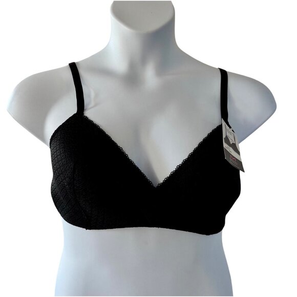 Maidenform Self Expressions Wireless T-Shirt Bra 34C Black Lace NEW NWT - Picture 2 of 6
